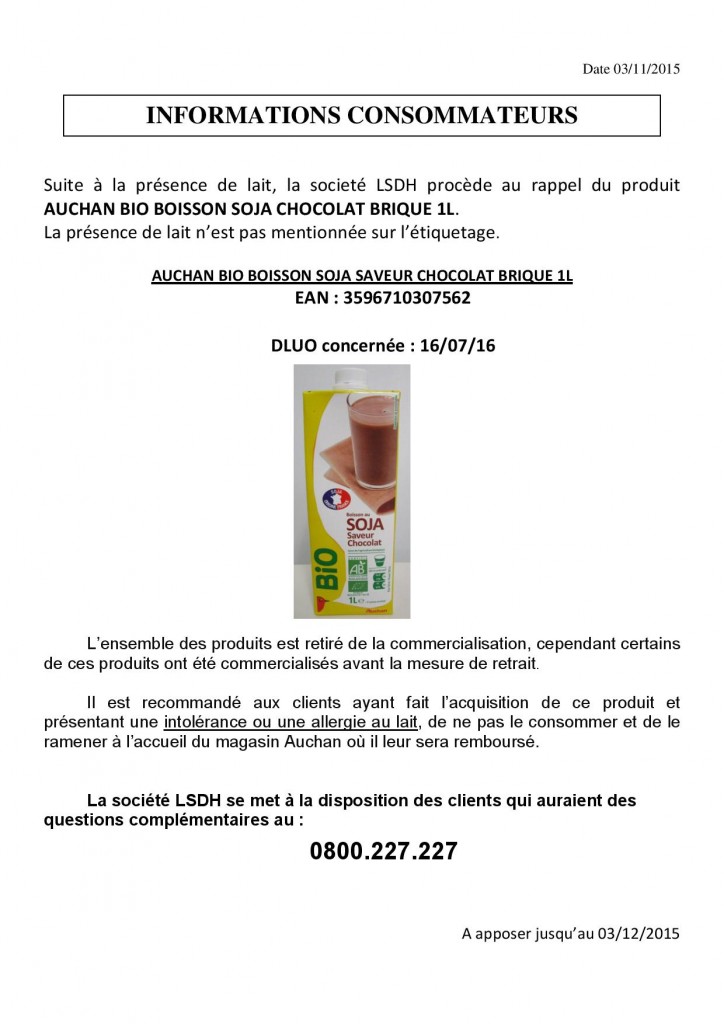 AUCHAN BIO Eau de coco brique 1l pas cher 